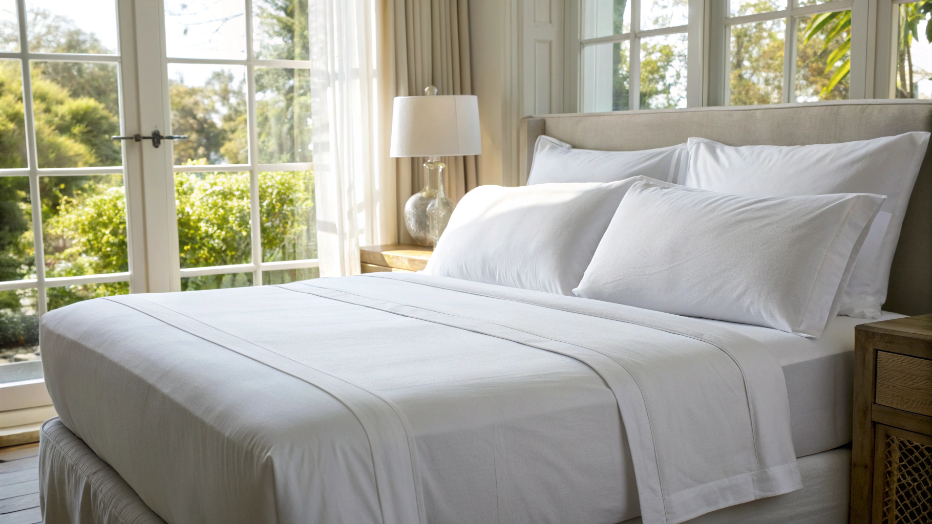 Near Cleaning Services staging clean guest bedroom with fresh linens for Airbnb rental