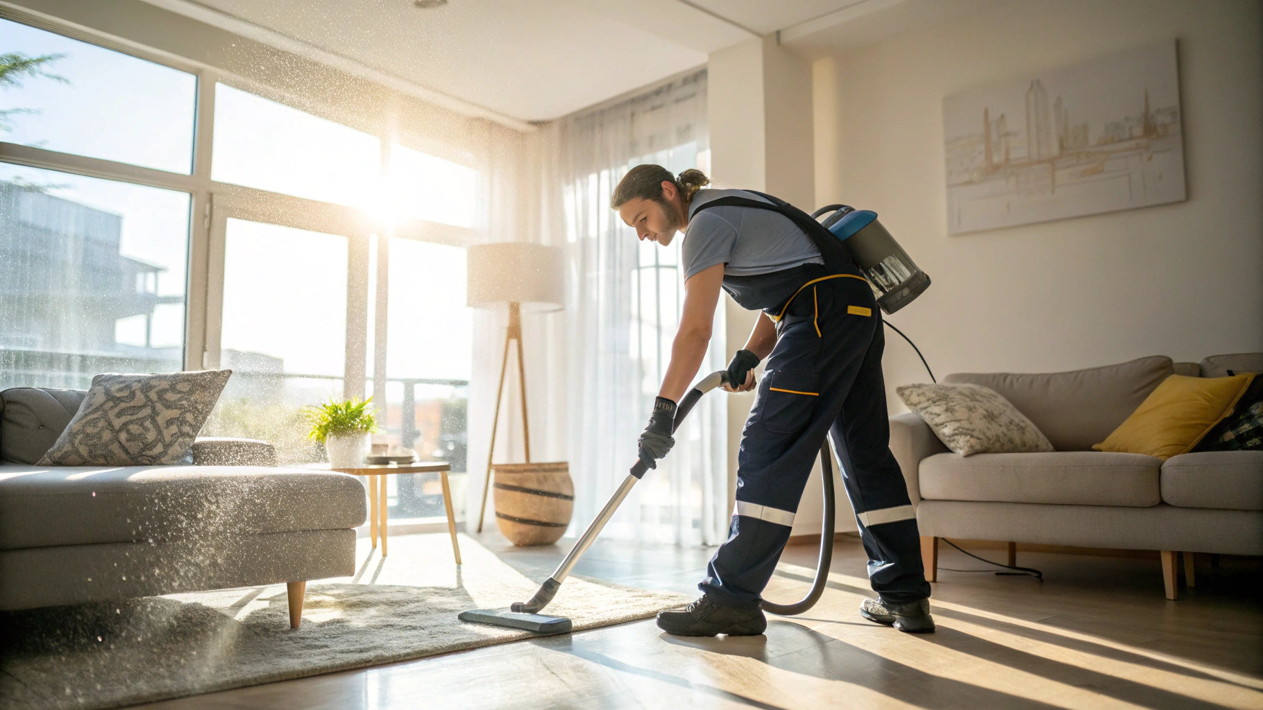 Near Cleaning Services providing professional residential home cleaning in living room